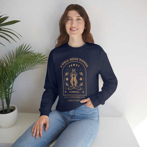 A Well-Read Woman Is A Dangerous Creature sweatshirt | Bookish World A Well-Read Woman Is A Dangerous Creature sweatshirt | Bookish World