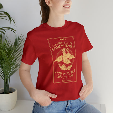 I do not suffer from insenity  T-Shirt | Edgar Allan Poe Nevermore I do not suffer from insenity  T-Shirt | Edgar Allan Poe Nevermore