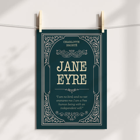 I Am No Bird Jane Eyre print | Charlote Bronte poster I Am No Bird Jane Eyre print | Charlote Bronte poster