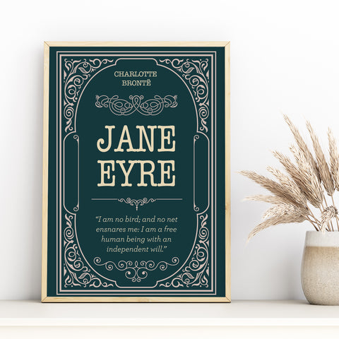 I Am No Bird Jane Eyre print | Charlote Bronte poster I Am No Bird Jane Eyre print | Charlote Bronte poster
