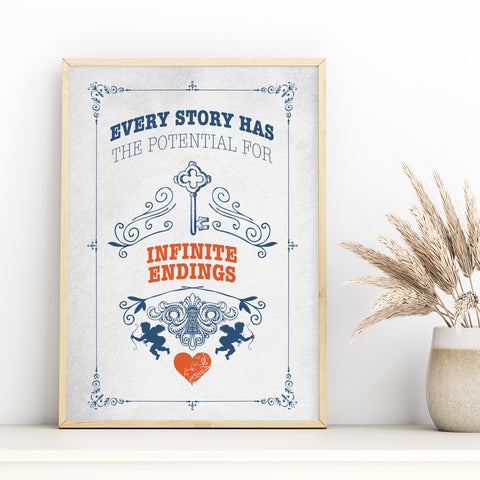 Every Story Has The Potencial For Infinite Endings print | Caraval & Once Upon A Broken Heart poster Every Story Has The Potencial For Infinite Endings print | Caraval & Once Upon A Broken Heart poster