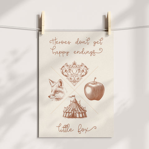 Little fox print | Caraval & Once Upon A Broken Heart poster Little fox print | Caraval & Once Upon A Broken Heart poster