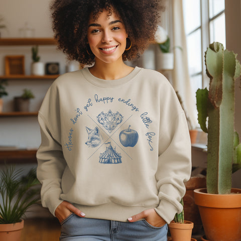 Heroes Don't Get Happy Endings Little Fox sweatshirt | Caraval & Once Upon A Broken Heart Heroes Don't Get Happy Endings Little Fox sweatshirt | Caraval & Once Upon A Broken Heart