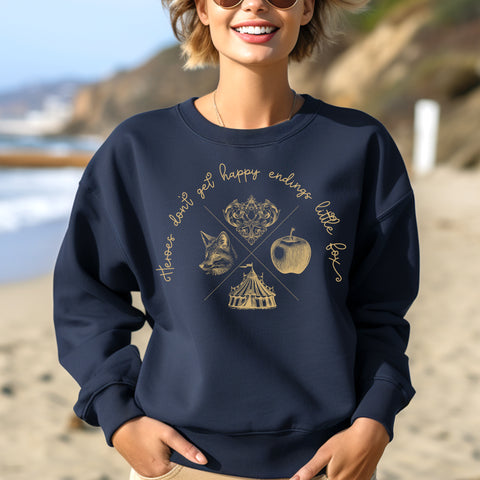Heroes Don't Get Happy Endings Little Fox sweatshirt | Caraval & Once Upon A Broken Heart Heroes Don't Get Happy Endings Little Fox sweatshirt | Caraval & Once Upon A Broken Heart