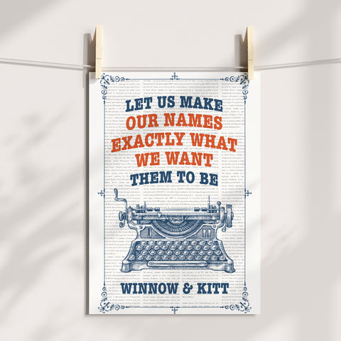 Winnow and Kitt print | Divine Rivals poster Winnow and Kitt print | Divine Rivals poster