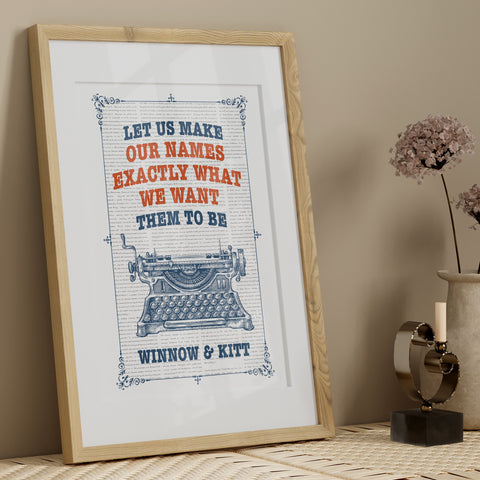 Winnow and Kitt print | Divine Rivals poster Winnow and Kitt print | Divine Rivals poster