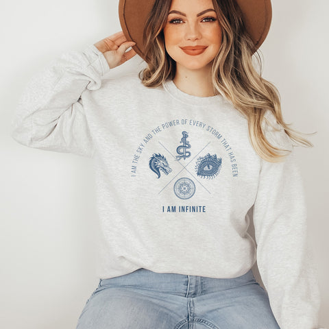 I am the sky and the power of every storm, I am infinite | Fourth Wing Sweatshirt I am the sky and the power of every storm, I am infinite | Fourth Wing Sweatshirt