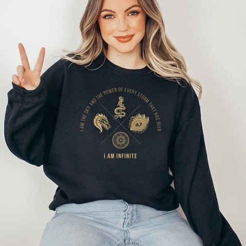 I am the sky and the power of every storm, I am infinite | Fourth Wing Sweatshirt I am the sky and the power of every storm, I am infinite | Fourth Wing Sweatshirt