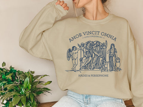 Amor Vincit Omnia Sweatshirt | Hades And Persephone Amor Vincit Omnia Sweatshirt | Hades And Persephone
