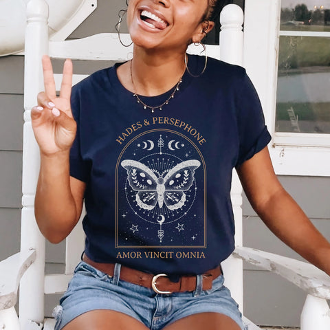 Amor Vincit Omnia T-shirt | Hades and Persephone Amor Vincit Omnia T-shirt | Hades and Persephone