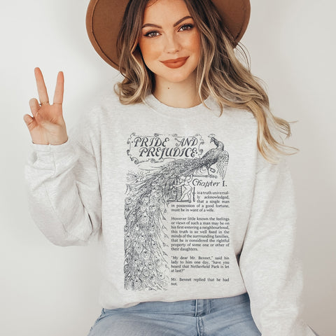 Pride And Prejudice Chapter One sweatShirt | Jane Austen Pride And Prejudice Chapter One sweatShirt | Jane Austen