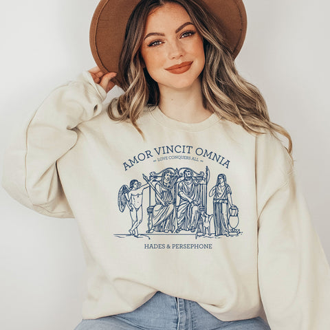 Amor Vincit Omnia Sweatshirt | Hades And Persephone Amor Vincit Omnia Sweatshirt | Hades And Persephone