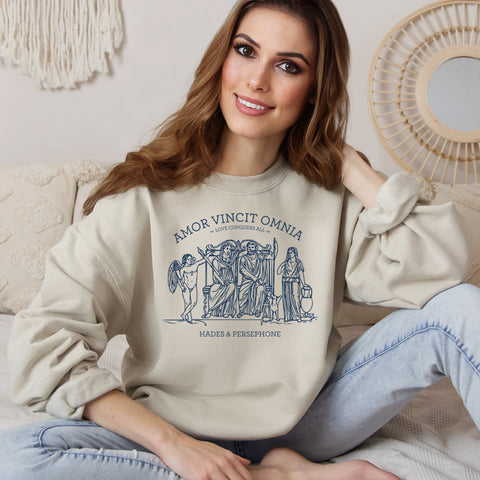 Amor Vincit Omnia Sweatshirt | Hades And Persephone Amor Vincit Omnia Sweatshirt | Hades And Persephone