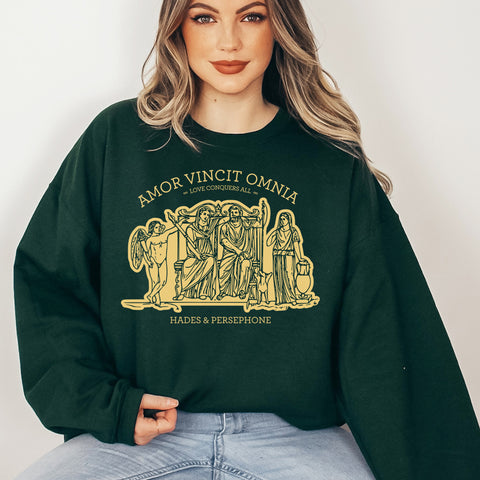 Amor Vincit Omnia Sweatshirt | Hades And Persephone Amor Vincit Omnia Sweatshirt | Hades And Persephone