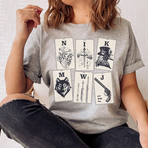 Six of crows cards t-shirt Six of crows cards t-shirt