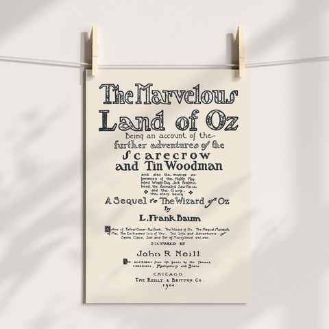 Wizard Of Oz first page print | Original Illustration poster Wizard Of Oz first page print | Original Illustration poster