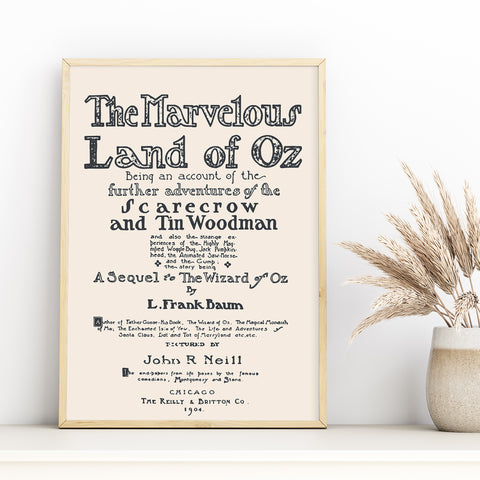 Wizard Of Oz first page print | Original Illustration poster Wizard Of Oz first page print | Original Illustration poster