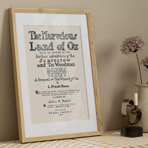 Wizard Of Oz first page print | Original Illustration poster Wizard Of Oz first page print | Original Illustration poster