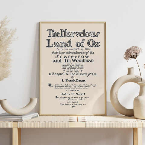 Wizard Of Oz first page print | Original Illustration poster Wizard Of Oz first page print | Original Illustration poster