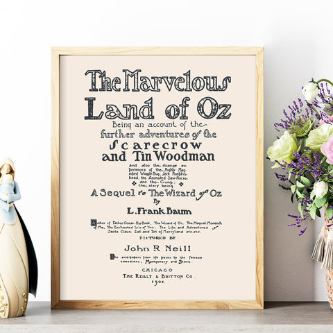 Wizard Of Oz first page print | Original Illustration poster Wizard Of Oz first page print | Original Illustration poster