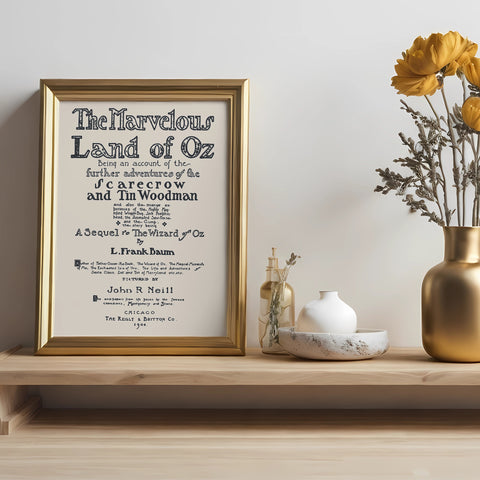 Wizard Of Oz first page print | Original Illustration poster Wizard Of Oz first page print | Original Illustration poster