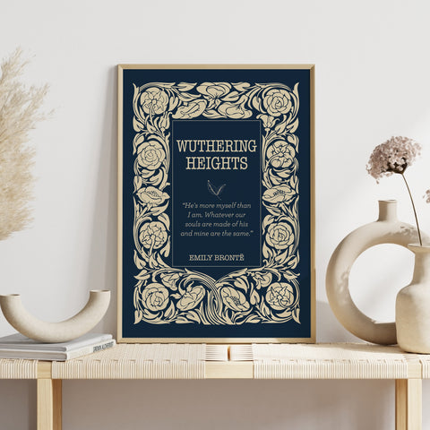 He's More Myself Than I Am Wuthering Heights print | Emily Bronte poster He's More Myself Than I Am Wuthering Heights print | Emily Bronte poster