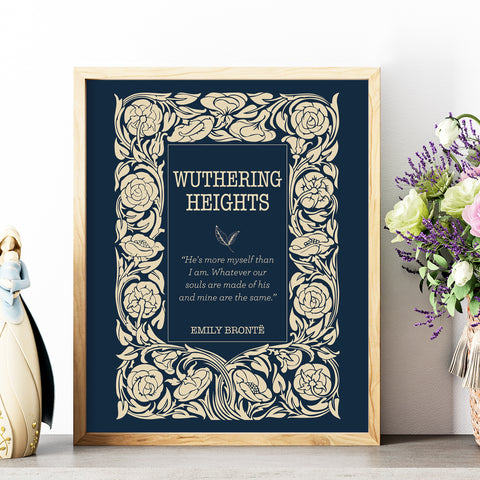 He's More Myself Than I Am Wuthering Heights print | Emily Bronte poster He's More Myself Than I Am Wuthering Heights print | Emily Bronte poster