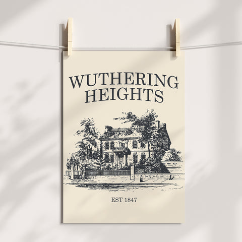 Wuthering Heights Est 1847 print | Emily Bronte poster Wuthering Heights Est 1847 print | Emily Bronte poster