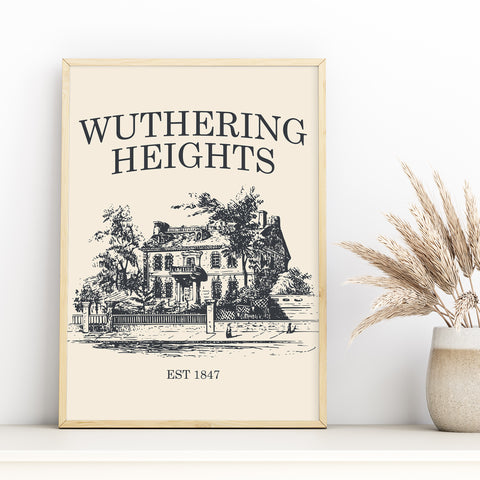 Wuthering Heights Est 1847 print | Emily Bronte poster Wuthering Heights Est 1847 print | Emily Bronte poster