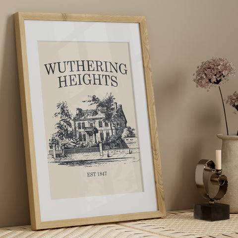 Wuthering Heights Est 1847 print | Emily Bronte poster Wuthering Heights Est 1847 print | Emily Bronte poster