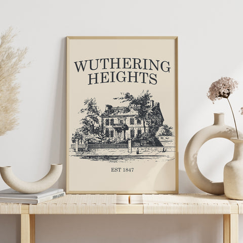 Wuthering Heights Est 1847 print | Emily Bronte poster Wuthering Heights Est 1847 print | Emily Bronte poster