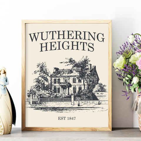 Wuthering Heights Est 1847 print | Emily Bronte poster Wuthering Heights Est 1847 print | Emily Bronte poster