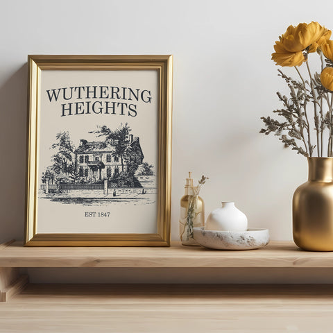 Wuthering Heights Est 1847 print | Emily Bronte poster Wuthering Heights Est 1847 print | Emily Bronte poster