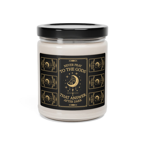 Never pray to the gods that answer after dark 9z Scented Candle | Addie La Rue