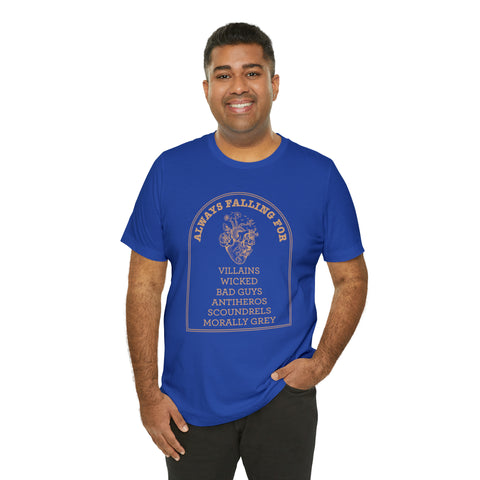 Always falling for villains book t-shirt | Bookish gifts