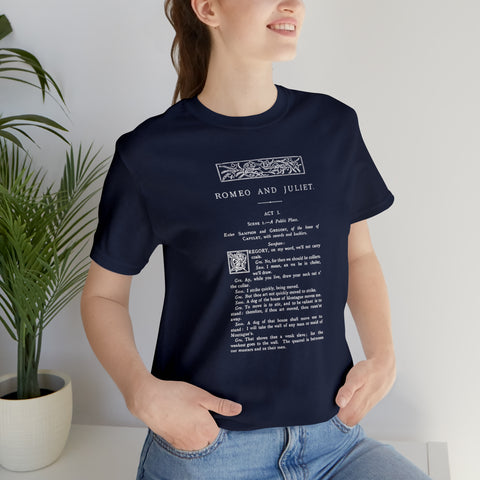 Romeo and Juliet First Page T-shirt | William Shakespeare