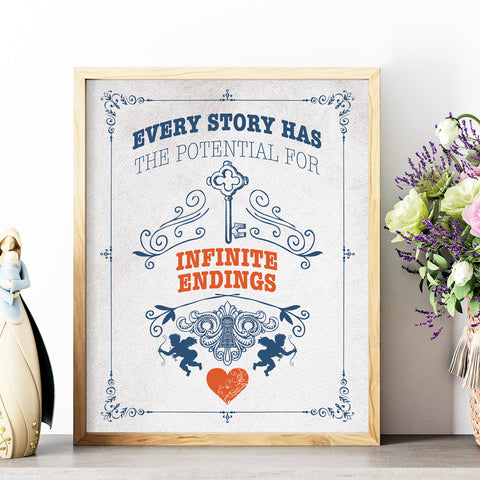 Every Story Has The Potencial For Infinite Endings print | Caraval & Once Upon A Broken Heart poster