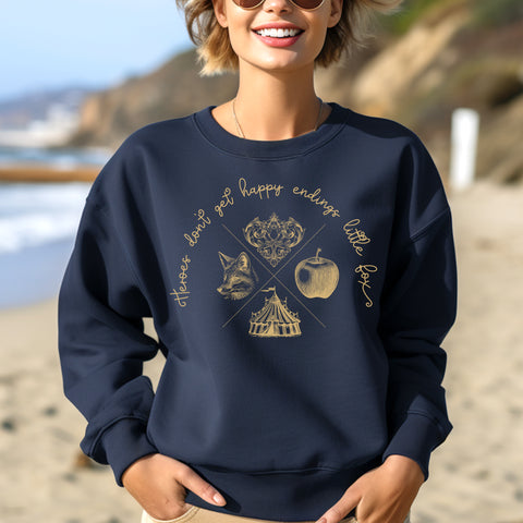 Heroes Don't Get Happy Endings Little Fox sweatshirt | Caraval & Once Upon A Broken Heart