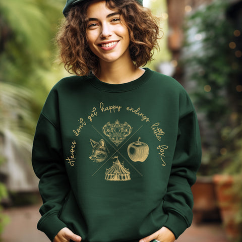 Heroes Don't Get Happy Endings Little Fox sweatshirt | Caraval & Once Upon A Broken Heart