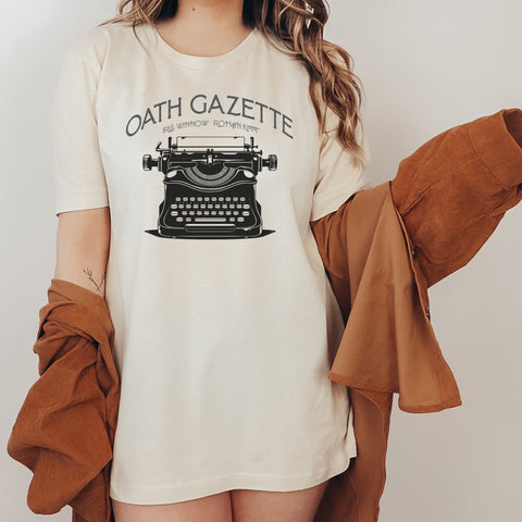 Oath Gazette - Iris Winnow and Roman Kitt t-shirt | Divine Rivals