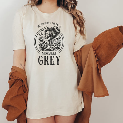 My favorite color is Morally grey t-shirt | Bookish gifts