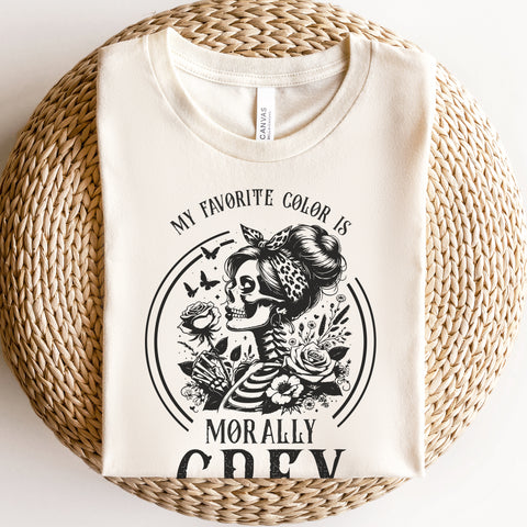 My favorite color is Morally grey t-shirt | Bookish gifts