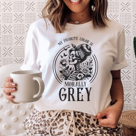 My favorite color is Morally grey t-shirt | Bookish gifts