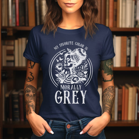 My favorite color is Morally grey t-shirt | Bookish gifts