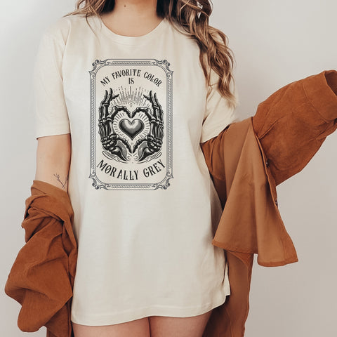 Morally grey heart t-shirt | Bookish gifts