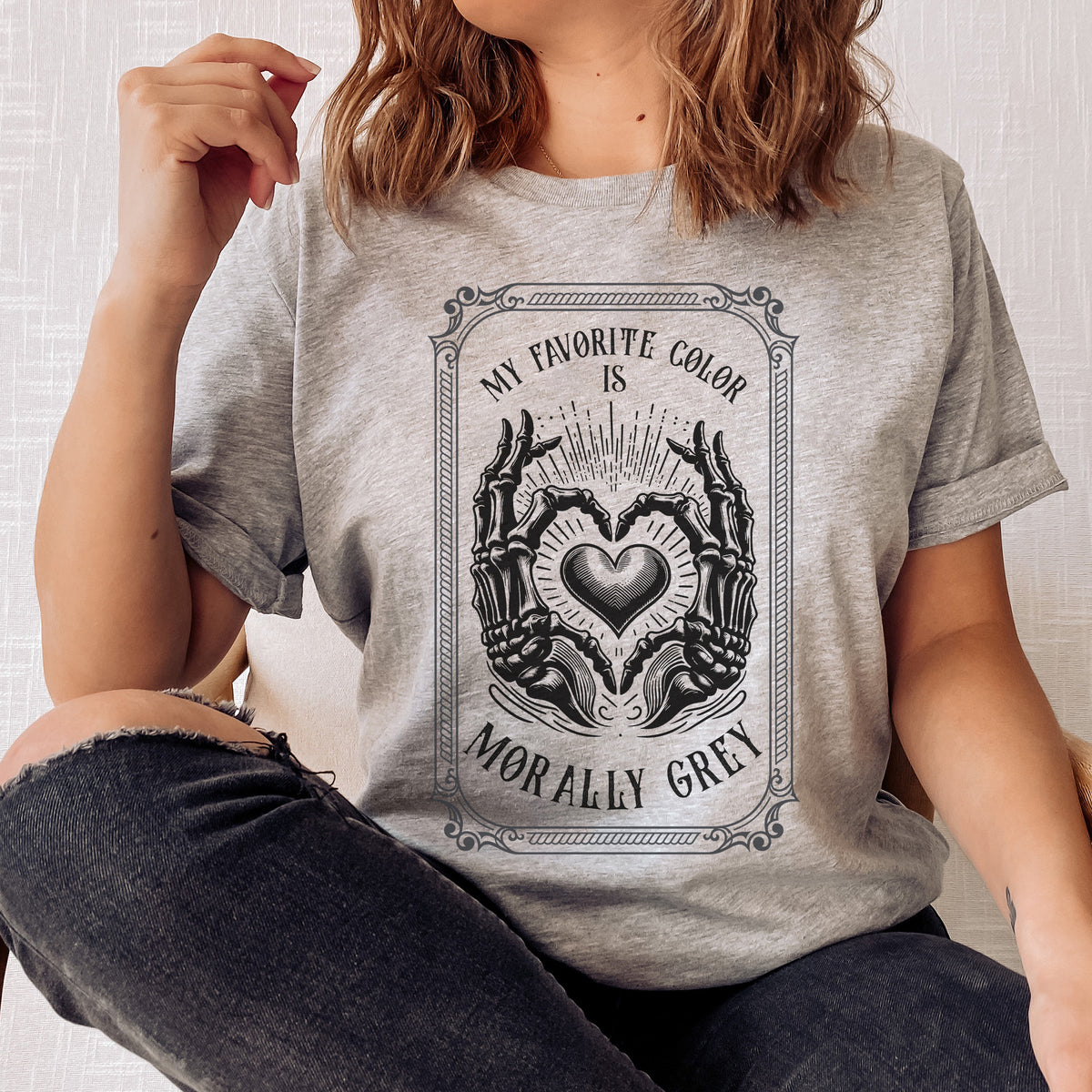 Morally grey heart t-shirt | Bookish gifts