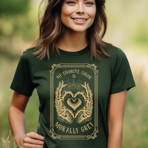 Morally grey heart t-shirt | Bookish gifts