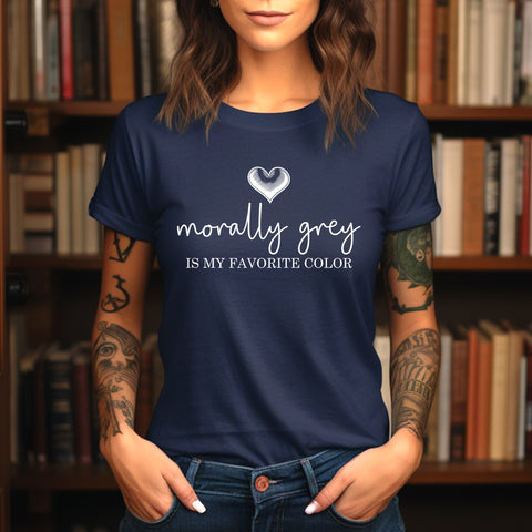 Morally grey is my favorite color t-shirt | Bookish gifts