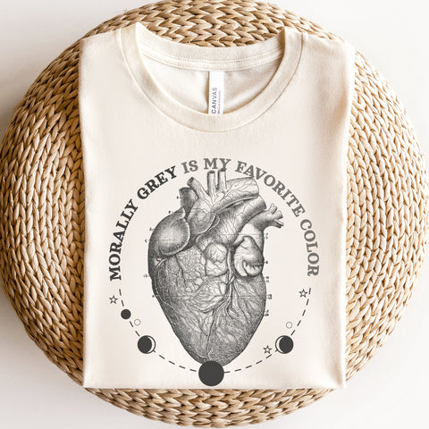 Anatomy of a Morally grey heart t-shirt | Bookish gifts