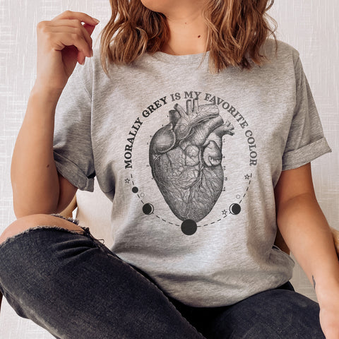 Anatomy of a Morally grey heart t-shirt | Bookish gifts